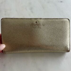 Gold Kate Spade Enevlope Wallet